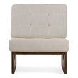 Pemberly Row Contemporary Off White Accent Chair with Oak Legs