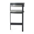Pemberly Row Modern Grey Faux Leather Counter Chair with Black Frame