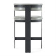 Pemberly Row Modern Grey Faux Leather Counter Chair with Black Frame