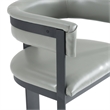 Pemberly Row Modern Grey Faux Leather Counter Chair with Black Frame