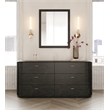 Pemberly Row Modern Black Acacia Dresser with Gold Metal Handles