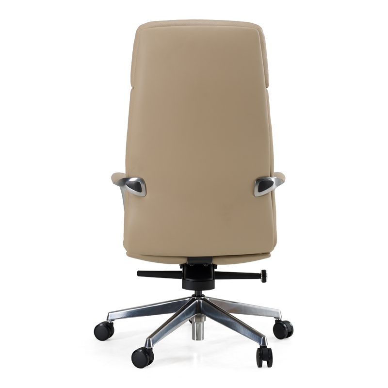 Pemberly Row Tan Vegan Leather Office Chair with Adjustable Features