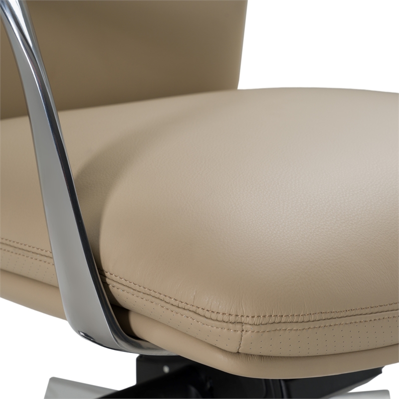 Pemberly Row Tan Vegan Leather Office Chair with Adjustable Features