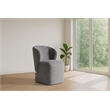 Pemberly Row Modern Gray Swivel Dining Chair in Polyester Fabric