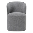 Pemberly Row Modern Gray Swivel Dining Chair in Polyester Fabric