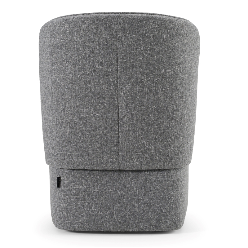 Pemberly Row Modern Gray Swivel Dining Chair in Polyester Fabric