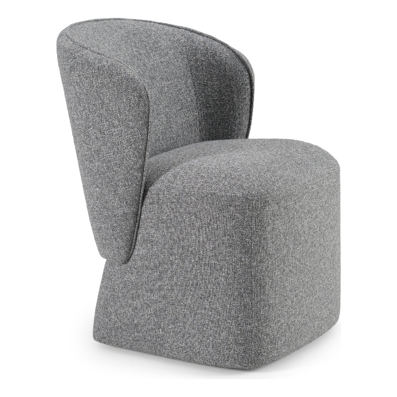 Pemberly Row Modern Gray Swivel Dining Chair in Polyester Fabric