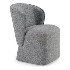 Pemberly Row Modern Gray Swivel Dining Chair in Polyester Fabric