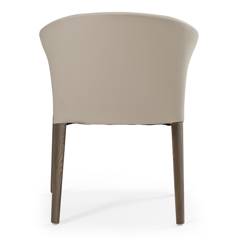 Pemberly Row Mid-Century Dining Chair in Grey Vegan Leather Ash Frame