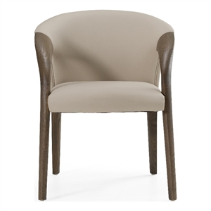 Pemberly Row Mid-Century Dining Chair in Grey Vegan Leather Ash Frame