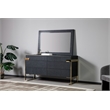 Pemberly Row Modern Wenge Oak Dresser with Gold Stainless Steel Legs