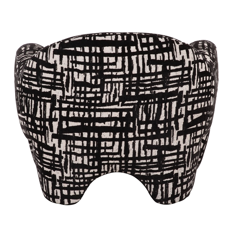 Pemberly Row Modern Black & Beige Pattern Fabric Accent Chair