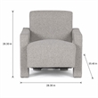 Pemberly Row Modern Light Grey-Beige Fabric Accent Chair
