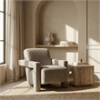 Pemberly Row Modern Light Grey-Beige Fabric Accent Chair