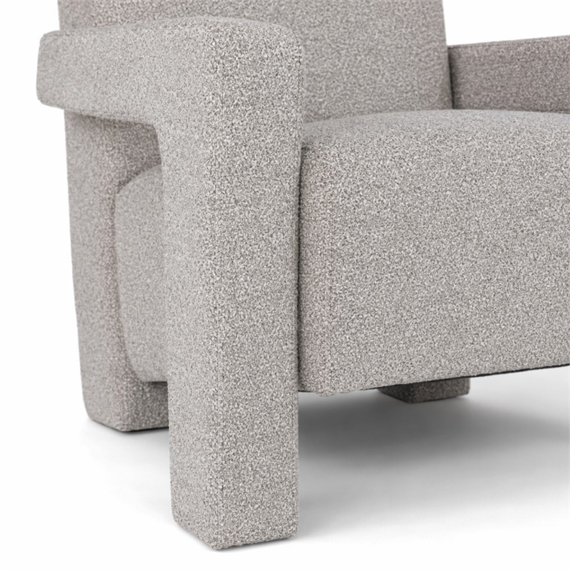 Pemberly Row Modern Light Grey-Beige Fabric Accent Chair