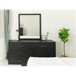 Pemberly Row Contemporary Dark Gray Acacia Wood Dresser with Brass Handles