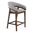 Pemberly Row Mid-Century Modern Silver Grey and Walnut Counter Chair Set