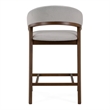 Pemberly Row Mid-Century Modern Silver Grey and Walnut Counter Chair Set