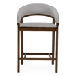 Pemberly Row Mid-Century Modern Silver Grey and Walnut Counter Chair Set