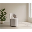 Pemberly Row Modern Cream Fabric Swivel Dining Chair with Wood Frame