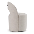 Pemberly Row Modern Cream Fabric Swivel Dining Chair with Wood Frame