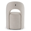 Pemberly Row Modern Cream Fabric Swivel Dining Chair with Wood Frame