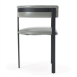 Pemberly Row Modern Grey Faux Leather Dining Chair with Black Metal Frame
