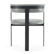 Pemberly Row Modern Grey Faux Leather Dining Chair with Black Metal Frame