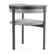 Pemberly Row Modern Grey Faux Leather Dining Chair with Black Metal Frame