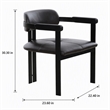 Pemberly Row Modern Dark Brown Leather Dining Chair with Foam Seat