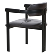 Pemberly Row Modern Dark Brown Leather Dining Chair with Foam Seat