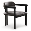 Pemberly Row Modern Dark Brown Leather Dining Chair with Foam Seat