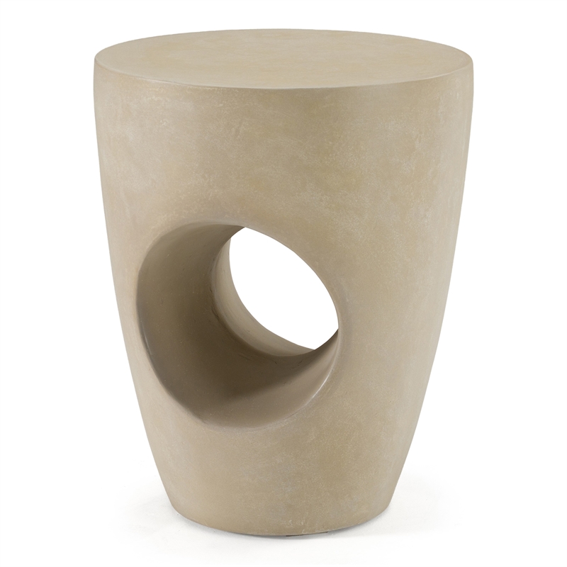 Pemberly Row Modern Beige Fiberform Dining Stool/Table with Pedestal Base