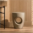 Pemberly Row Modern Beige Fiberform Dining Stool/Table with Pedestal Base