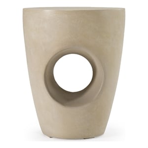 Pemberly Row Modern Beige Fiberform Dining Stool/Table with Pedestal Base