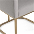Pemberly Row Light Gray Fabric Dining Chair with Antique Brass Base