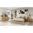 Pemberly Row Modern Natural Oak Rectangular Mirror with Rubberwood Frame