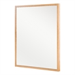 Pemberly Row Modern Natural Oak Rectangular Mirror with Rubberwood Frame