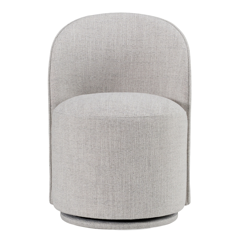 Pemberly Row Light Gray Swivel Dining Chair with Polyester Upholstery