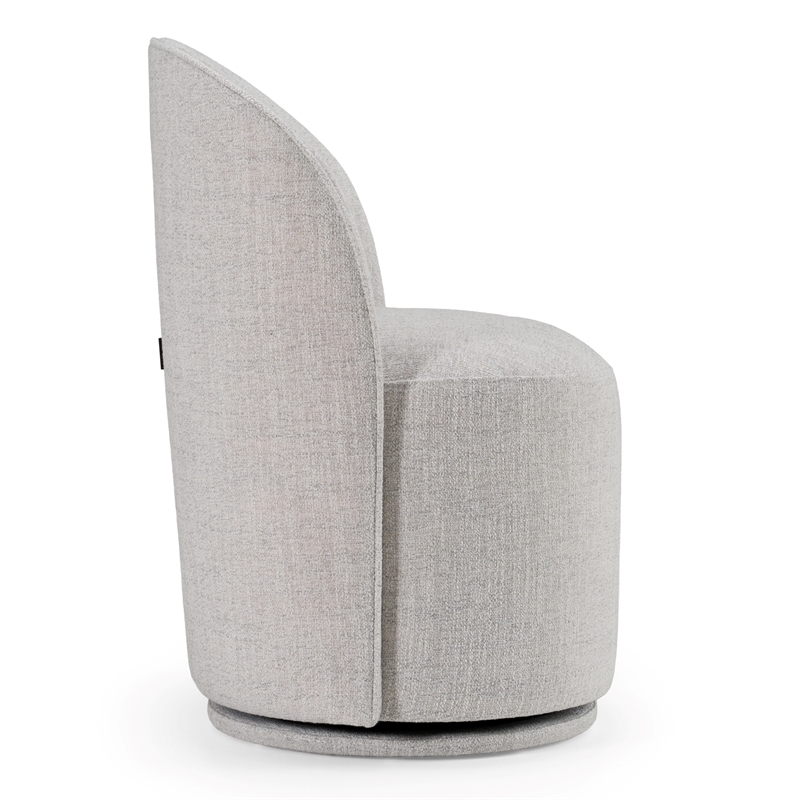 Pemberly Row Light Gray Swivel Dining Chair with Polyester Upholstery
