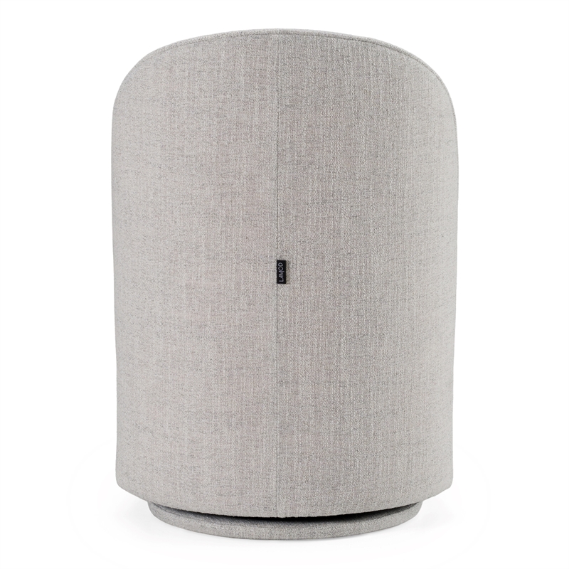 Pemberly Row Light Gray Swivel Dining Chair with Polyester Upholstery
