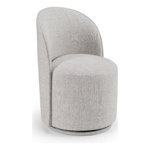 Pemberly Row Light Gray Swivel Dining Chair with Polyester Upholstery