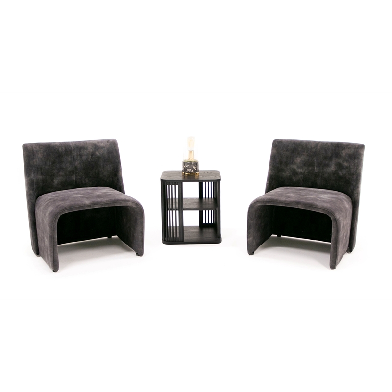 Pemberly Row Modern Dark Gray Armless Accent Chair