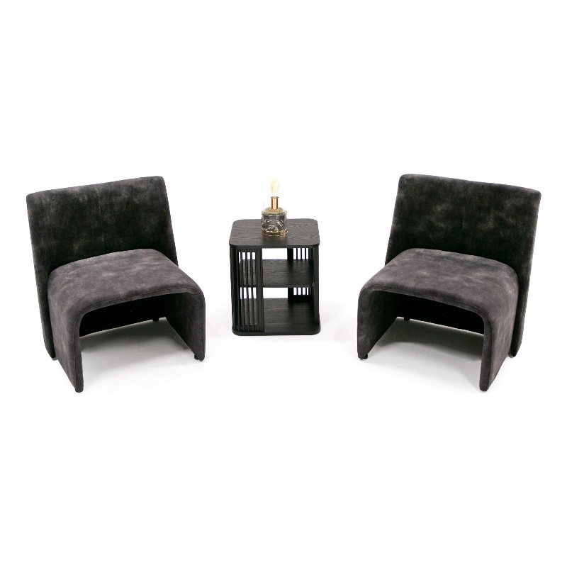 Pemberly Row Modern Dark Gray Armless Accent Chair