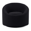 Pemberly Row Glam Black Accent Chair with Swivel Base