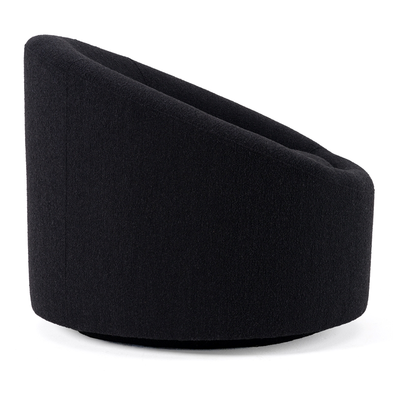 Pemberly Row Glam Black Accent Chair with Swivel Base