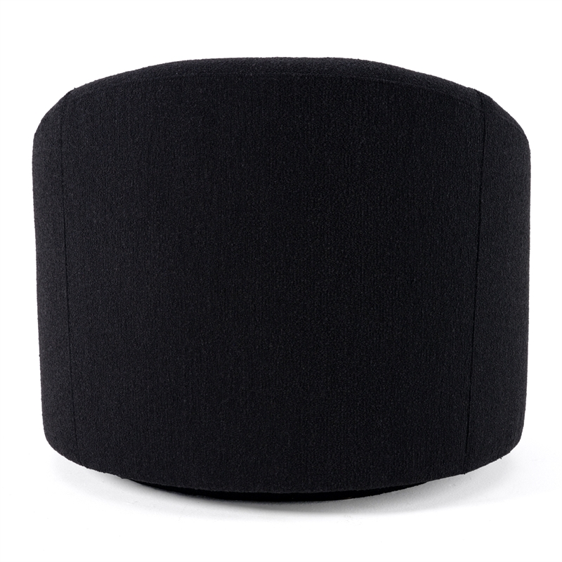 Pemberly Row Glam Black Accent Chair with Swivel Base