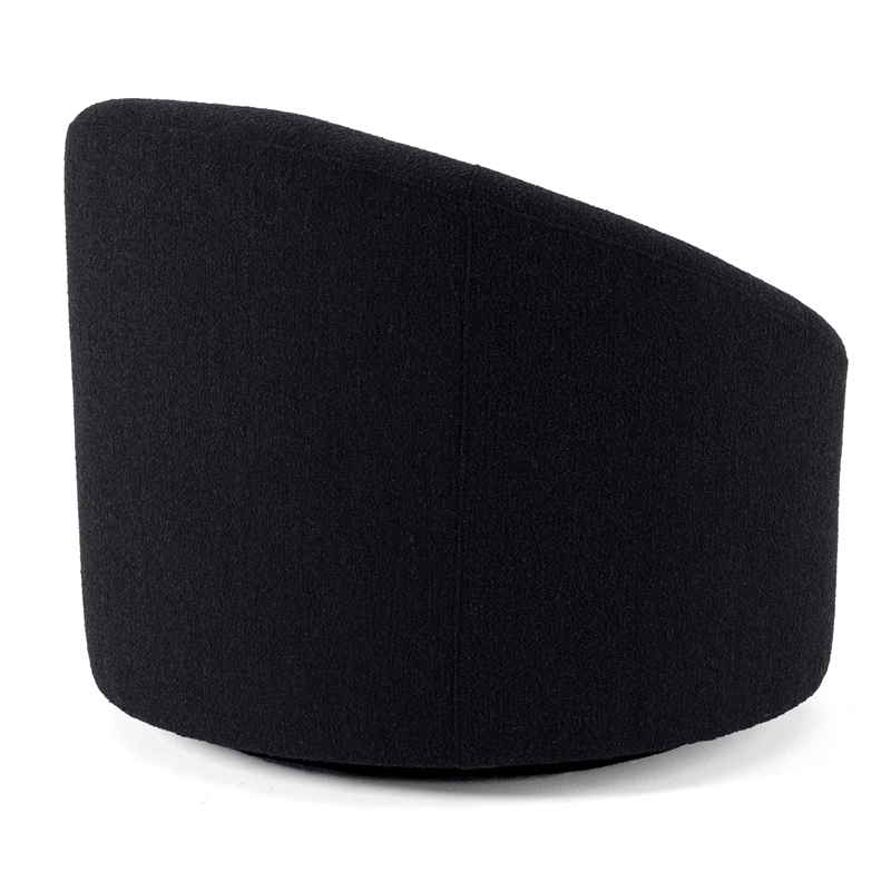 Pemberly Row Glam Black Accent Chair with Swivel Base