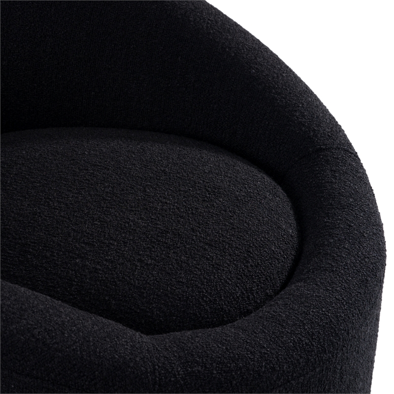 Pemberly Row Glam Black Accent Chair with Swivel Base