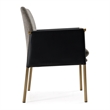 Pemberly Row Modern Dining Chair with Grey Fabric and Brass Legs